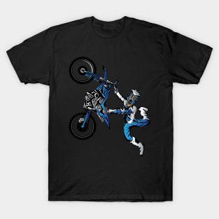 Dirtbiker Motocross Freestyle Fly Blue. T-Shirt